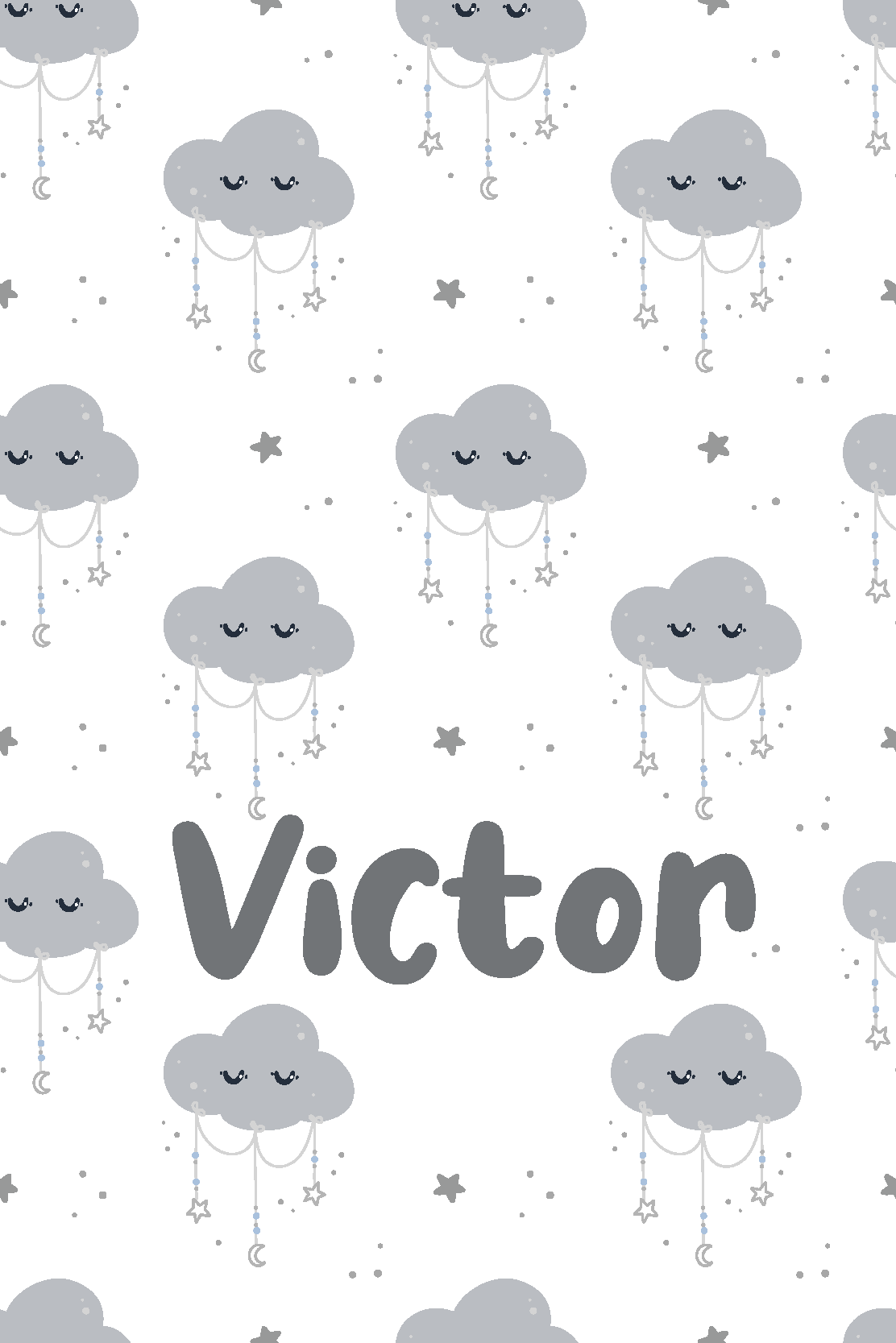 Kids vinyl carpet personalized gray pattern - TenStickers