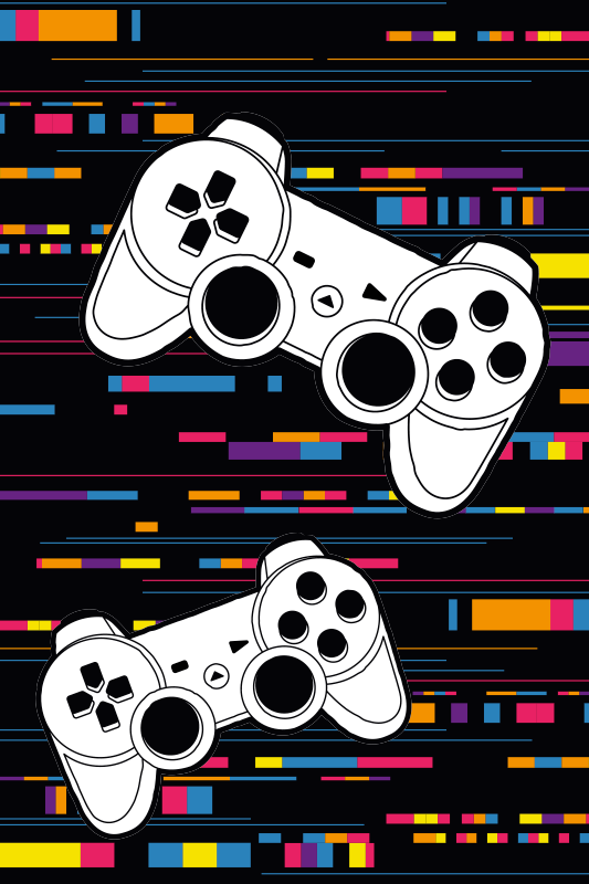 Game vinyl carpet multicolor remote controller - TenStickers