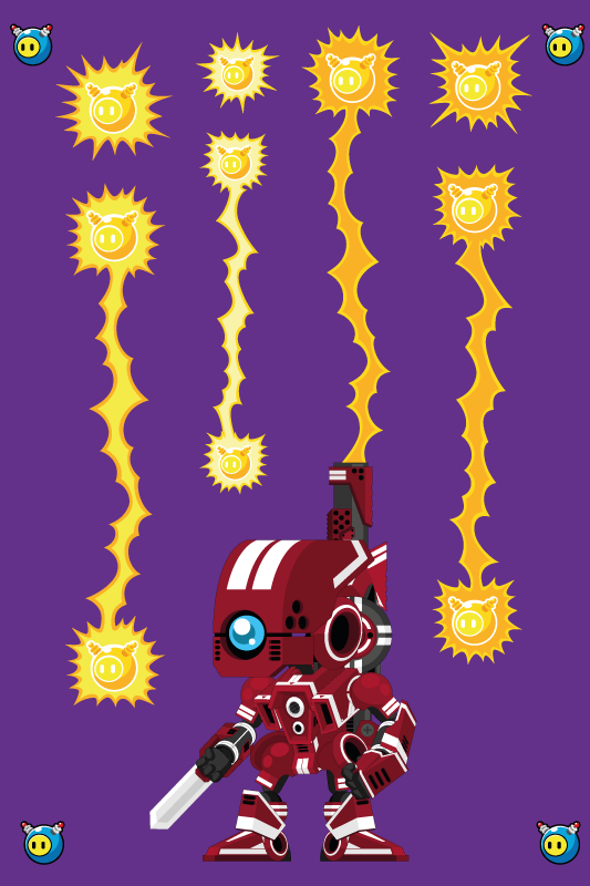 Game vinyl carpet robot shooting up - TenStickers