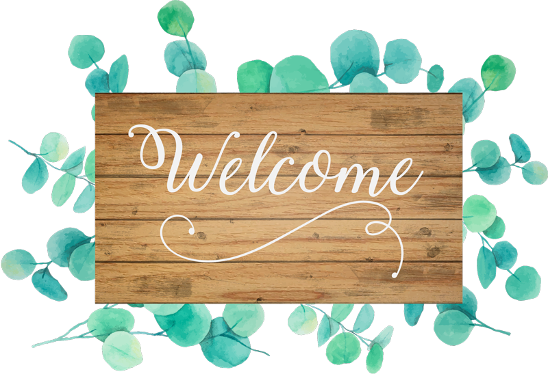 Entrance hall vinyl carpet eucalyptus welcome - TenStickers