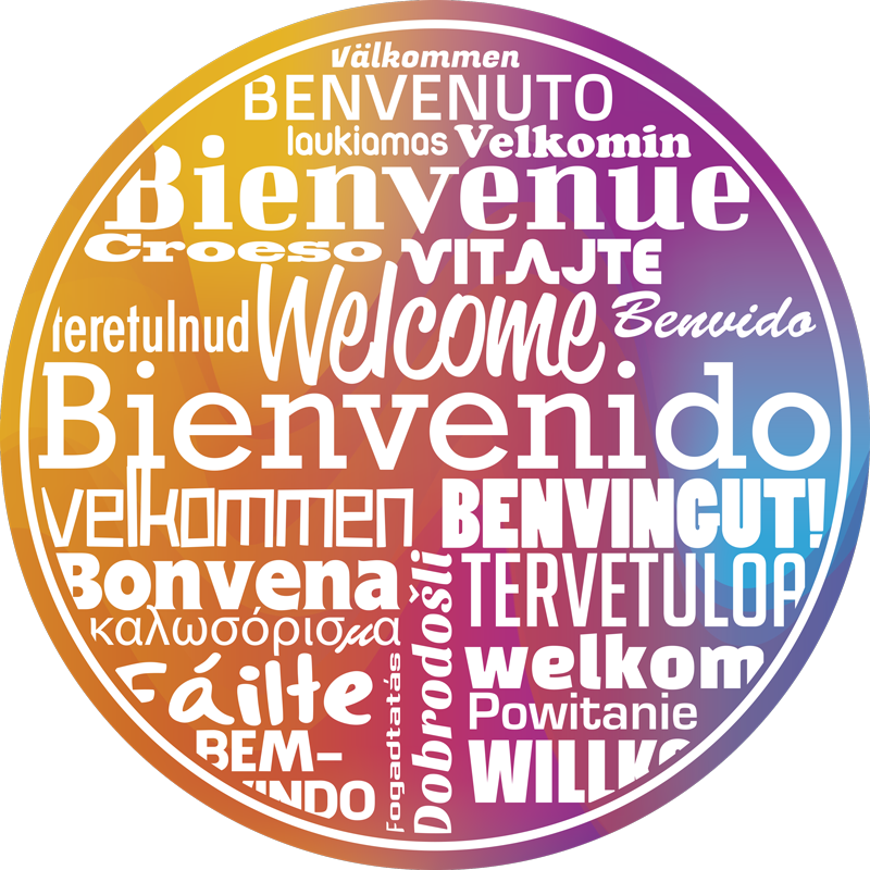 Entrance hall vinyl carpet welcome texts languages - TenStickers