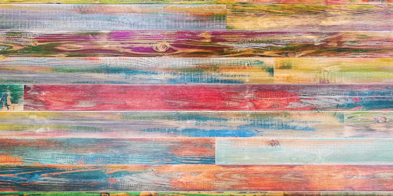 Entrance hall vinyl carpet in assorted wood tones - TenStickers