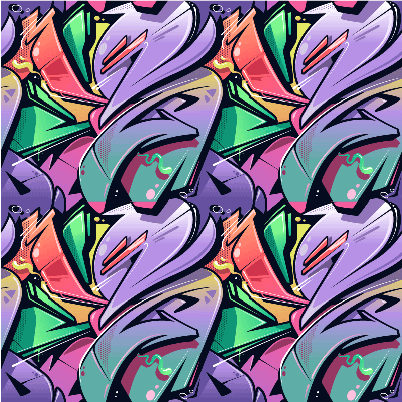Entrance hall vinyl carpet colourful graffiti art - TenStickers