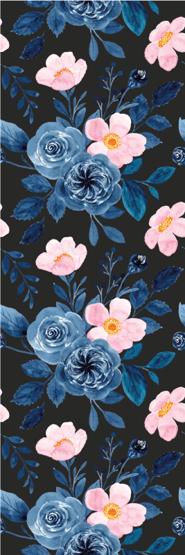 Living room vinyl carpet with blue and pink pattern - TenStickers