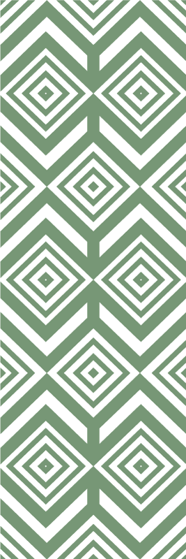 Living room vinyl carpet green rhombuses - TenStickers