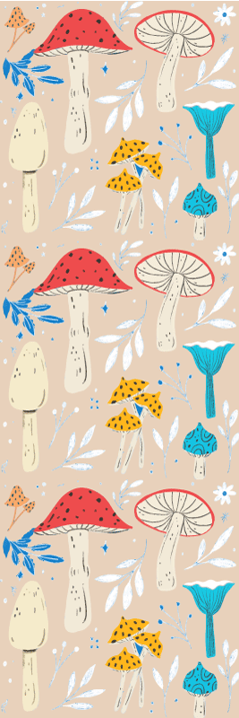 Living room vinyl carpet classic mushrooms beige - TenStickers