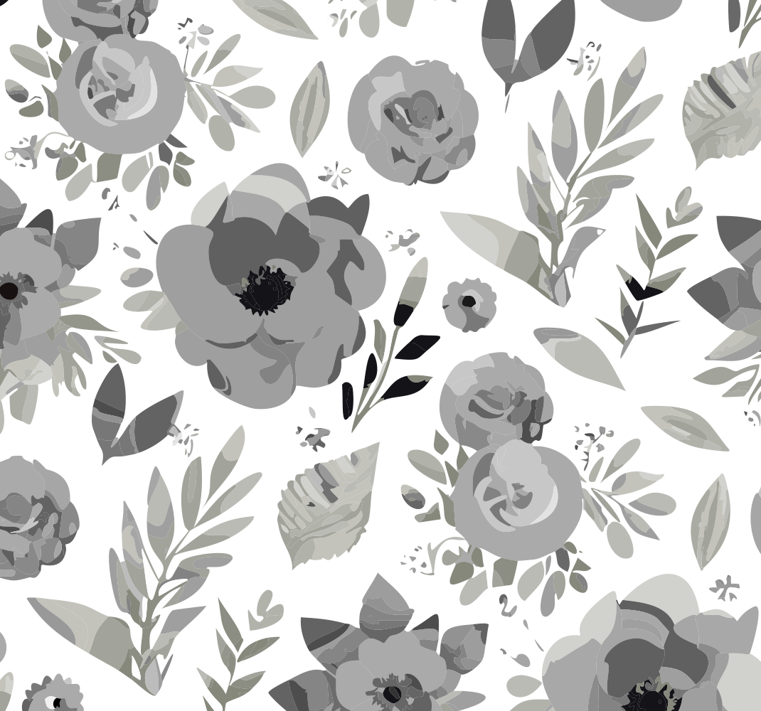 Grey vinyl carpet aquarella flowers design - TenStickers