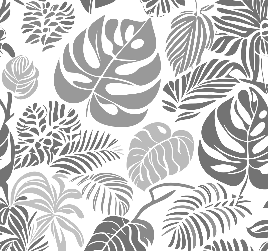 Grey vinyl carpet monstera leaves design - TenStickers