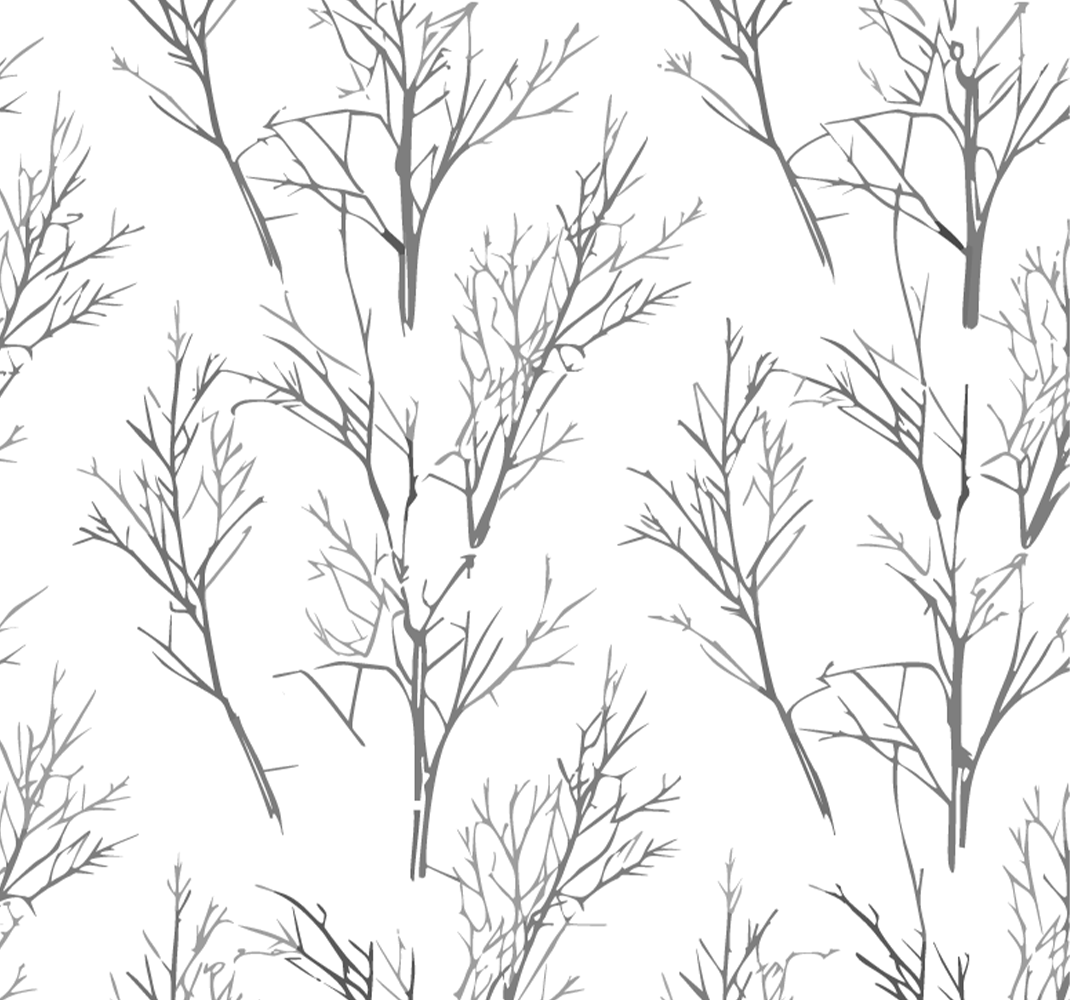 Grey vinyl carpet with slender branches design - TenStickers