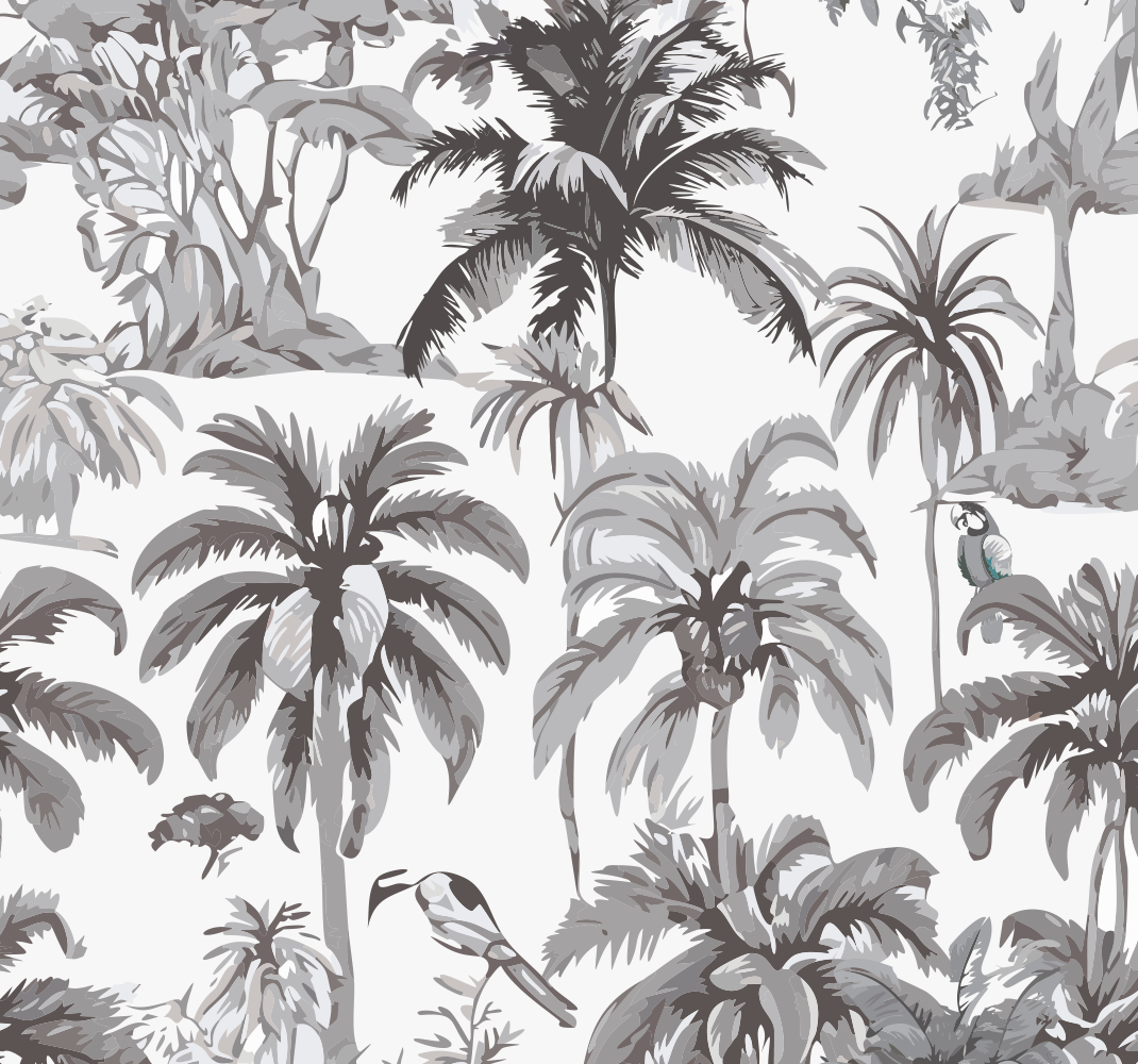 Grey vinyl carpet with palm trees design - TenStickers
