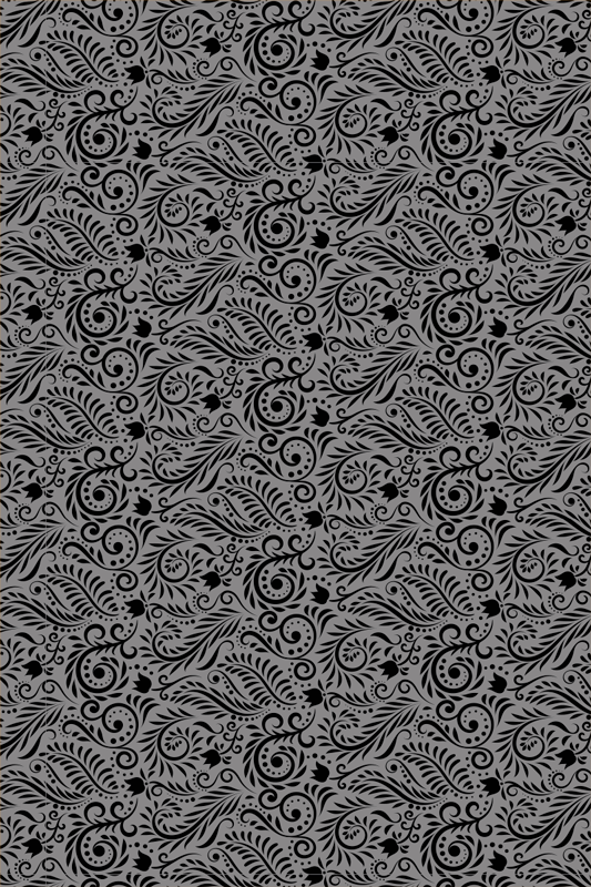 Grey vinyl carpet with decorative swirl patterns - TenStickers