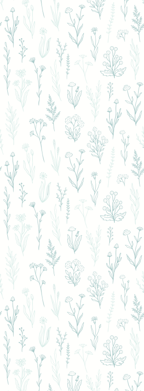 Hallway vinyl carpet with flower on white background - TenStickers
