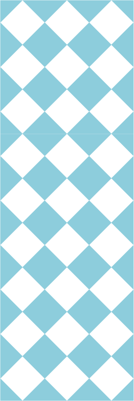 Hallway vinyl carpet in blue and white squares - TenStickers