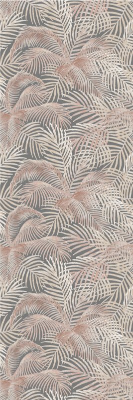 Hallway vinyl carpet with palm leaves outline - TenStickers