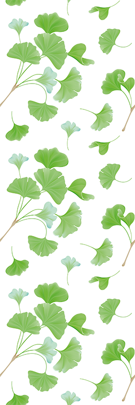 Hallway vinyl carpet ginkgo leaves oil painting - TenStickers
