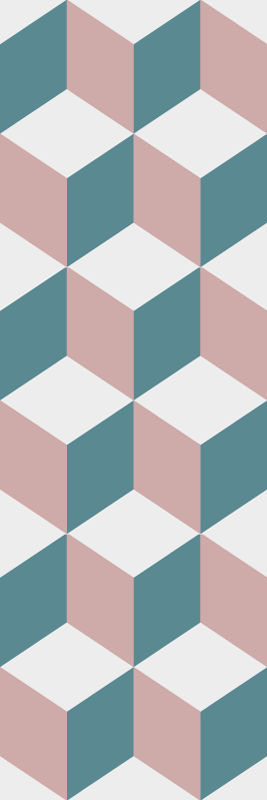 Hallway vinyl carpet in pastel colored cubes - TenStickers