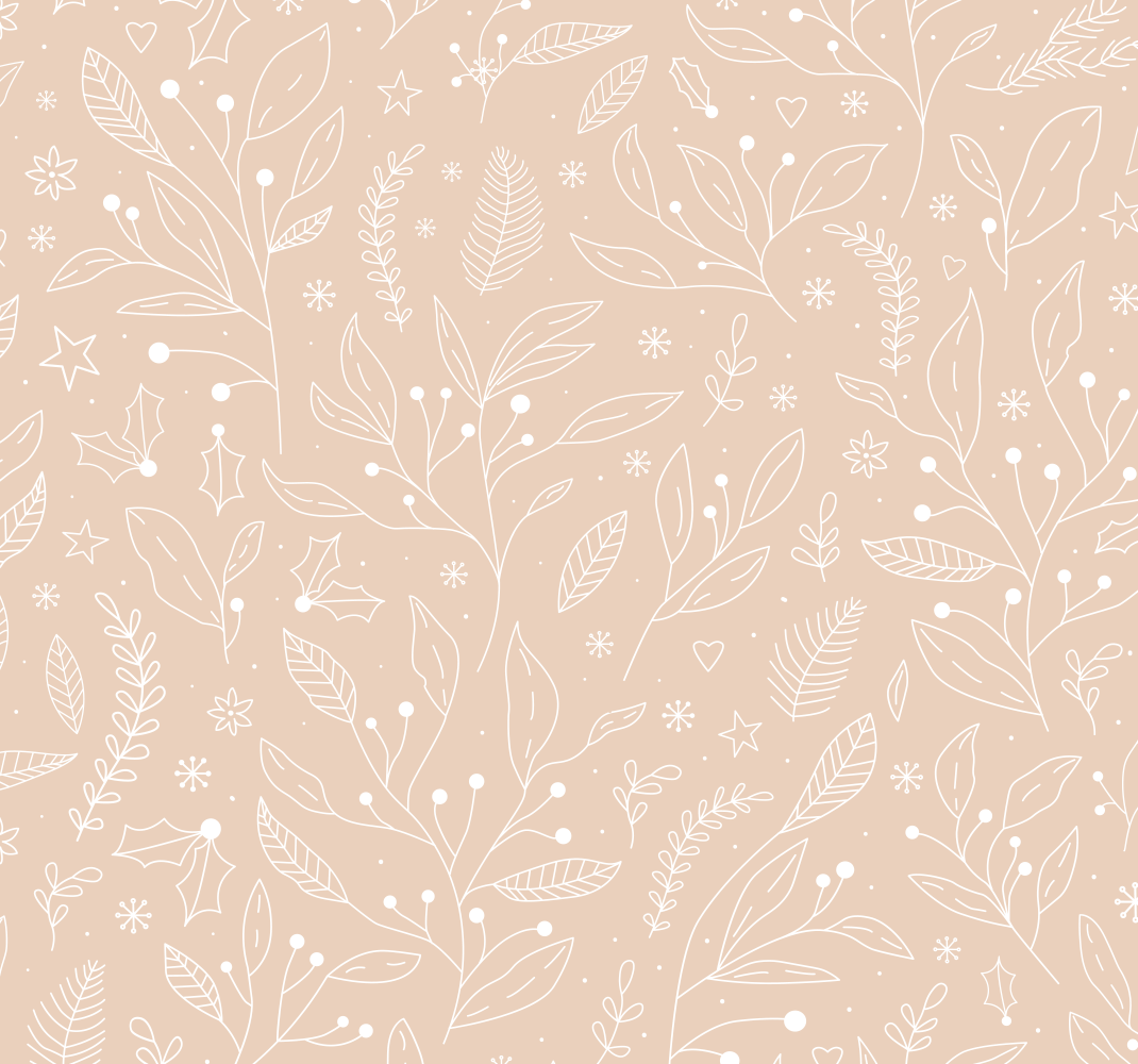Beige vinyl carpet with christmas plants design - TenStickers