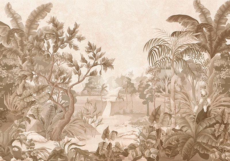 Beige vinyl carpet tropical jungle views - TenStickers