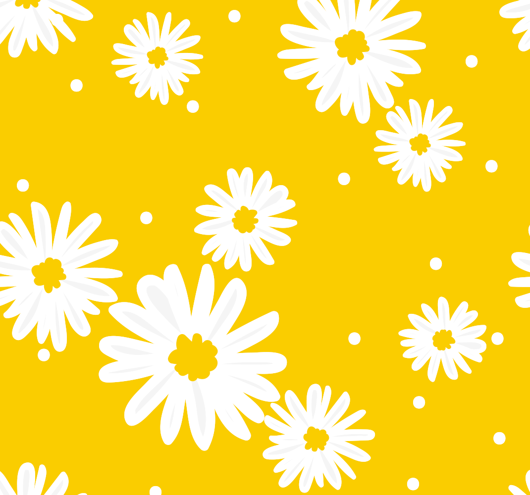 Yellow vinyl carpet with daisy flowers design - TenStickers