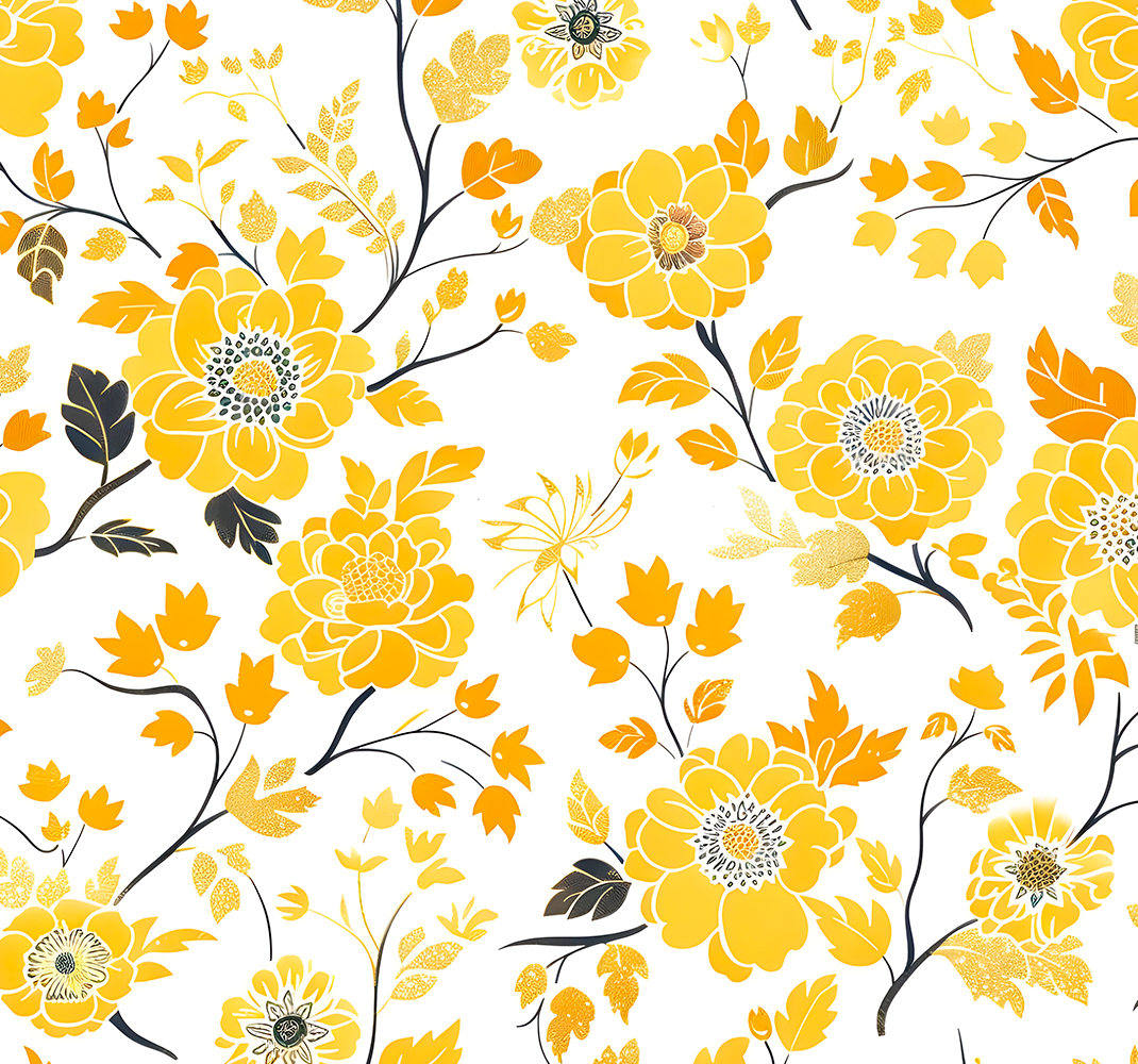 Yellow vinyl carpet in japanese style - TenStickers