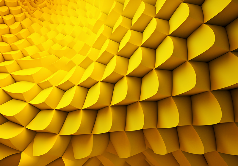 Yellow vinyl carpet with futuristic geometry design - TenStickers