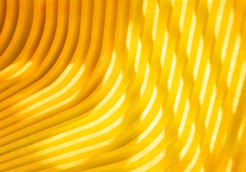 Yellow vinyl carpet with 3d waves design - TenStickers