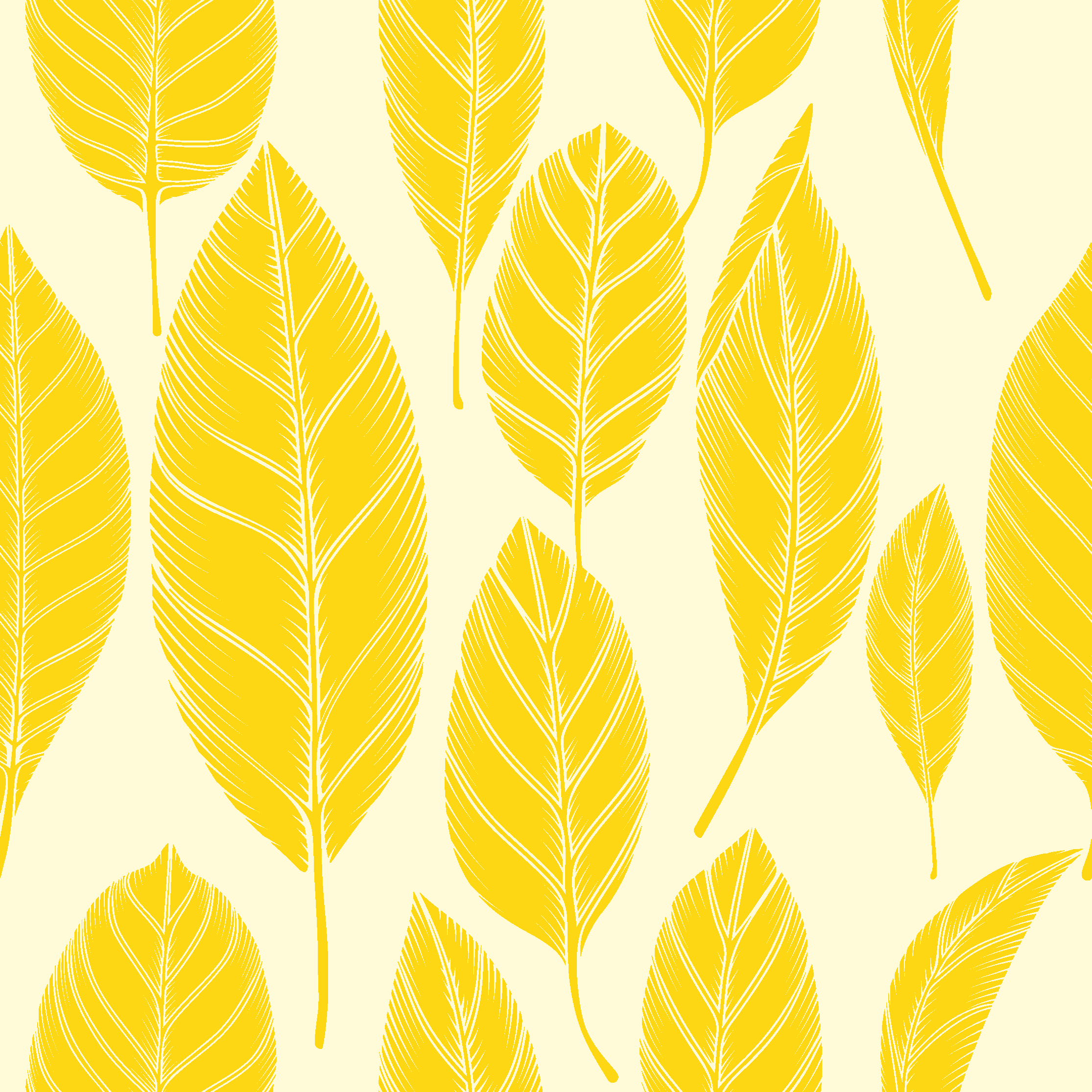 Yellow vinyl carpet with large leaf pattern - TenStickers