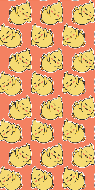 Yellow vinyl carpet cute chick seamless pattern 6 - TenStickers