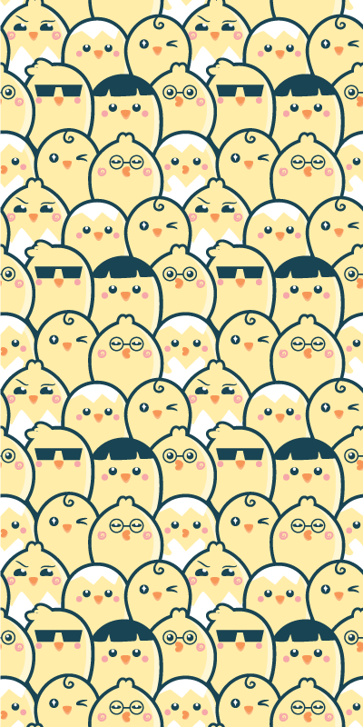 Yellow vinyl carpet seamless pattern yellow chicks 6 - TenStickers