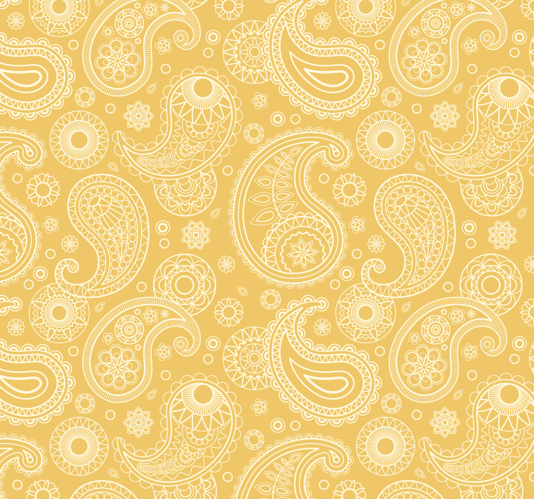 Yellow vinyl carpet with arabic paisley design - TenStickers