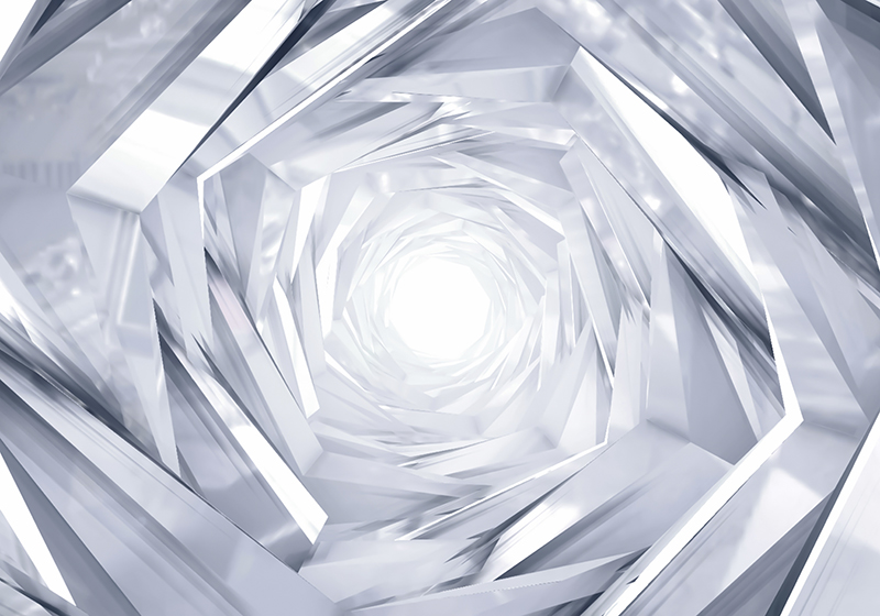 White vinyl carpet abstract geometric tunnel - TenStickers