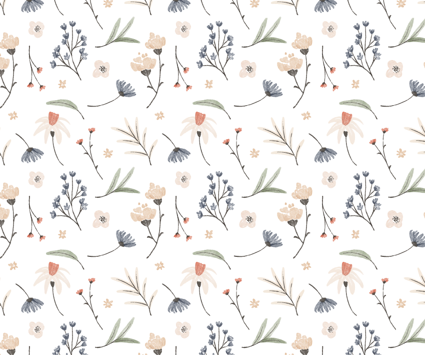 White vinyl carpet watercolor floral design - TenStickers