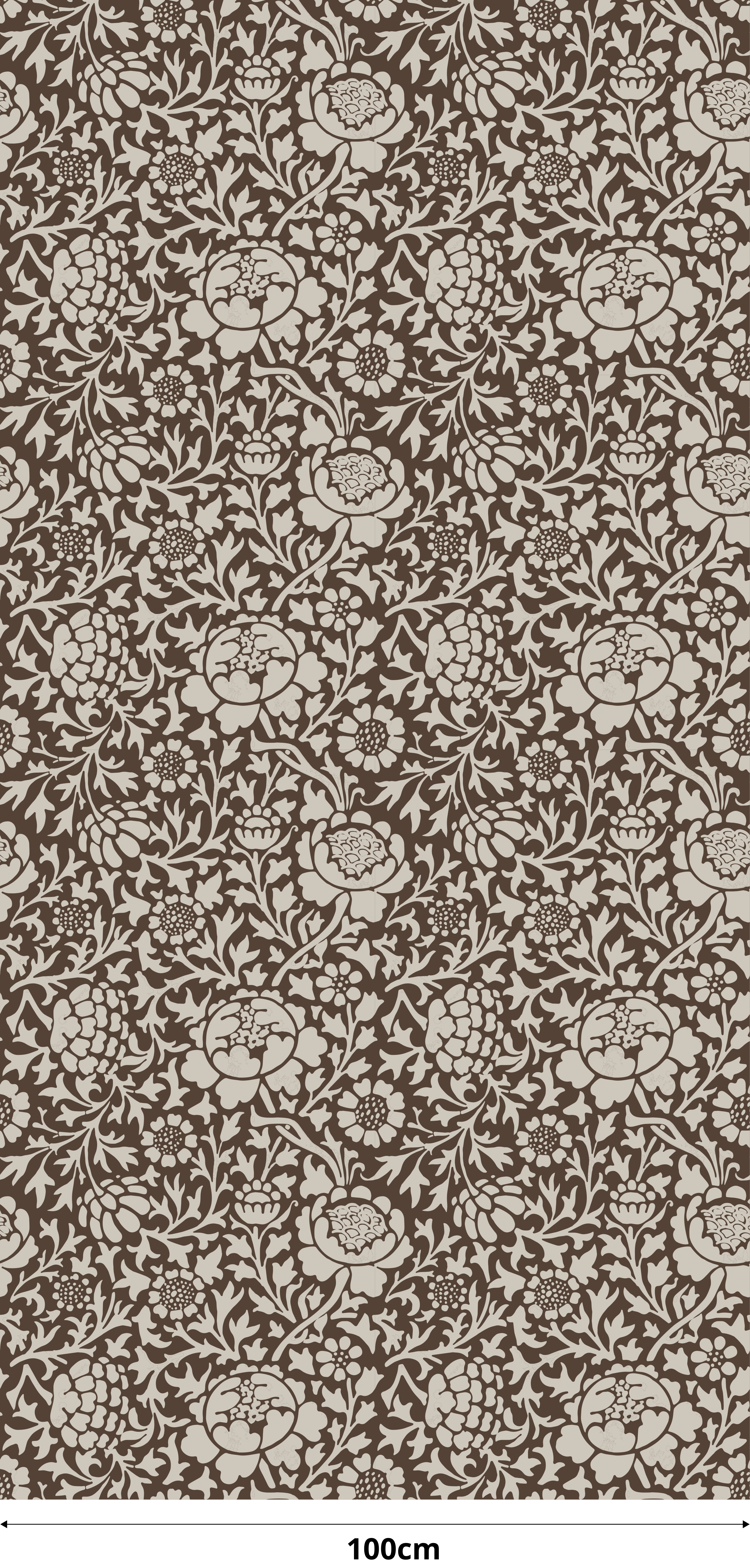 Brown vinyl carpet with vintage floral design - TenStickers