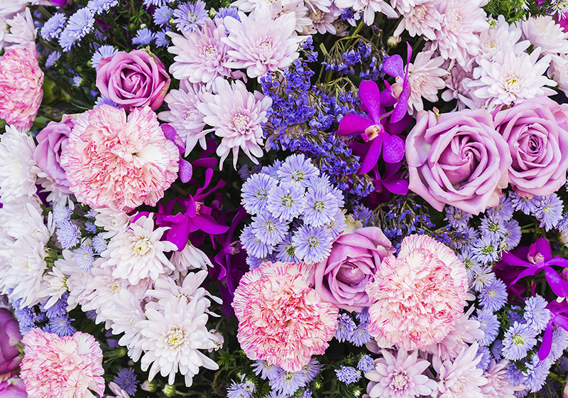 Purple vinyl carpet floral wallpaper - TenStickers