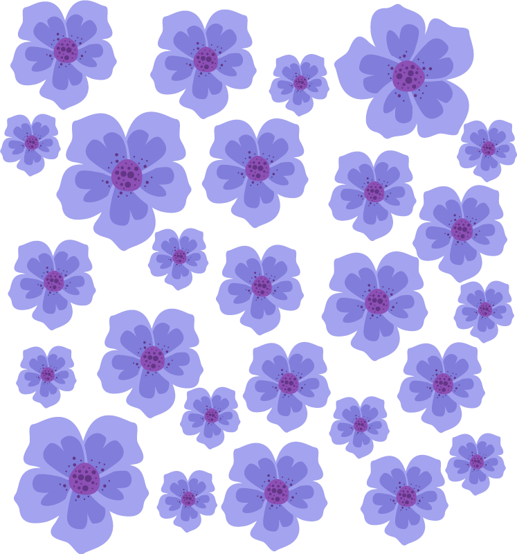 Purple vinyl carpet with purple flowers for cycling - TenStickers