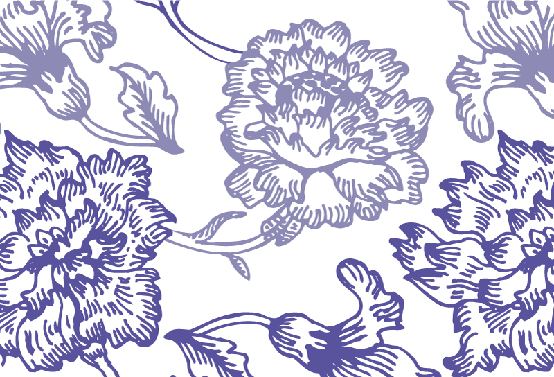 Purple vinyl carpet with soft purple floral design - TenStickers