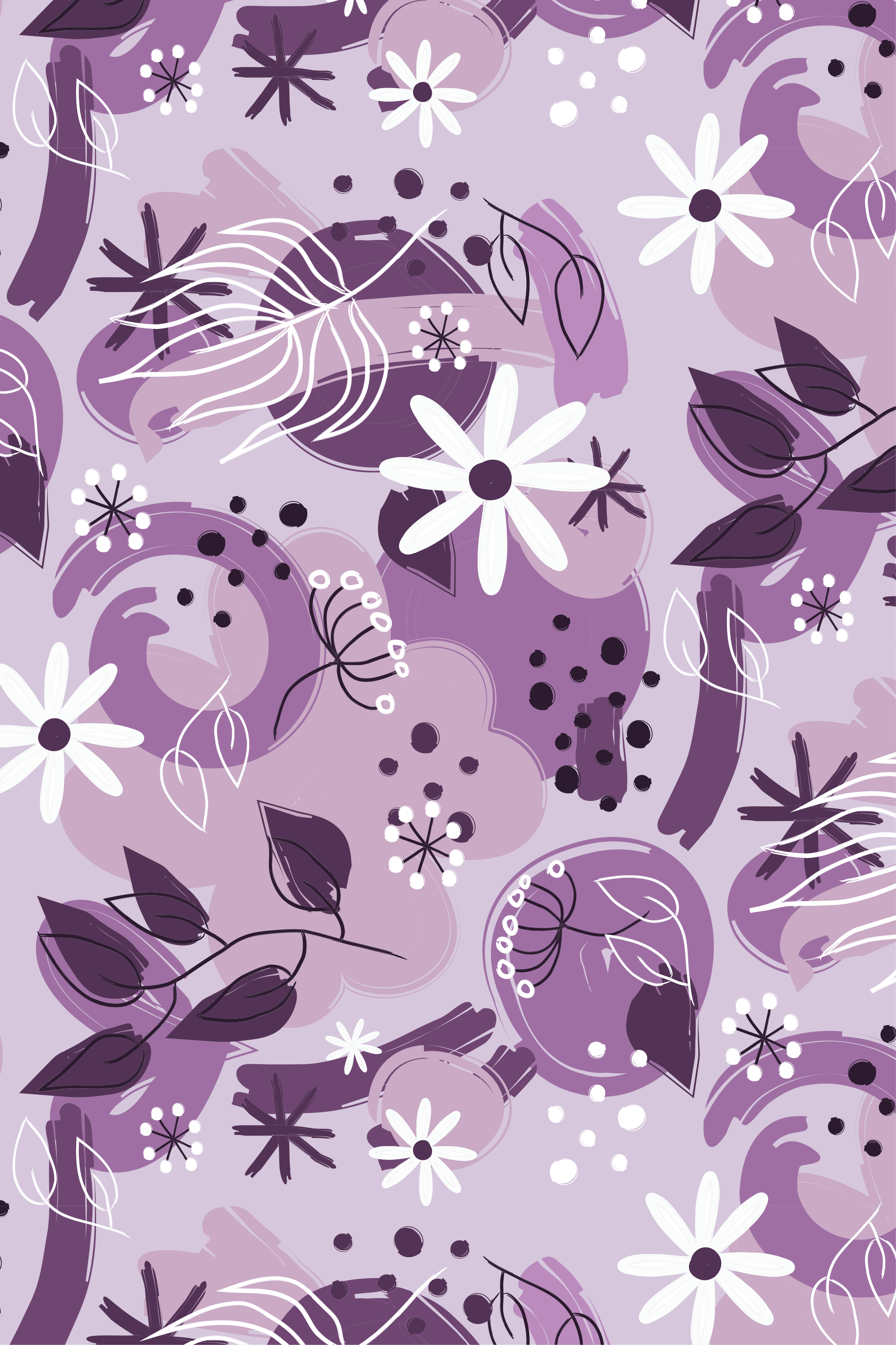 Purple vinyl carpet with assorted purple blooms - TenStickers