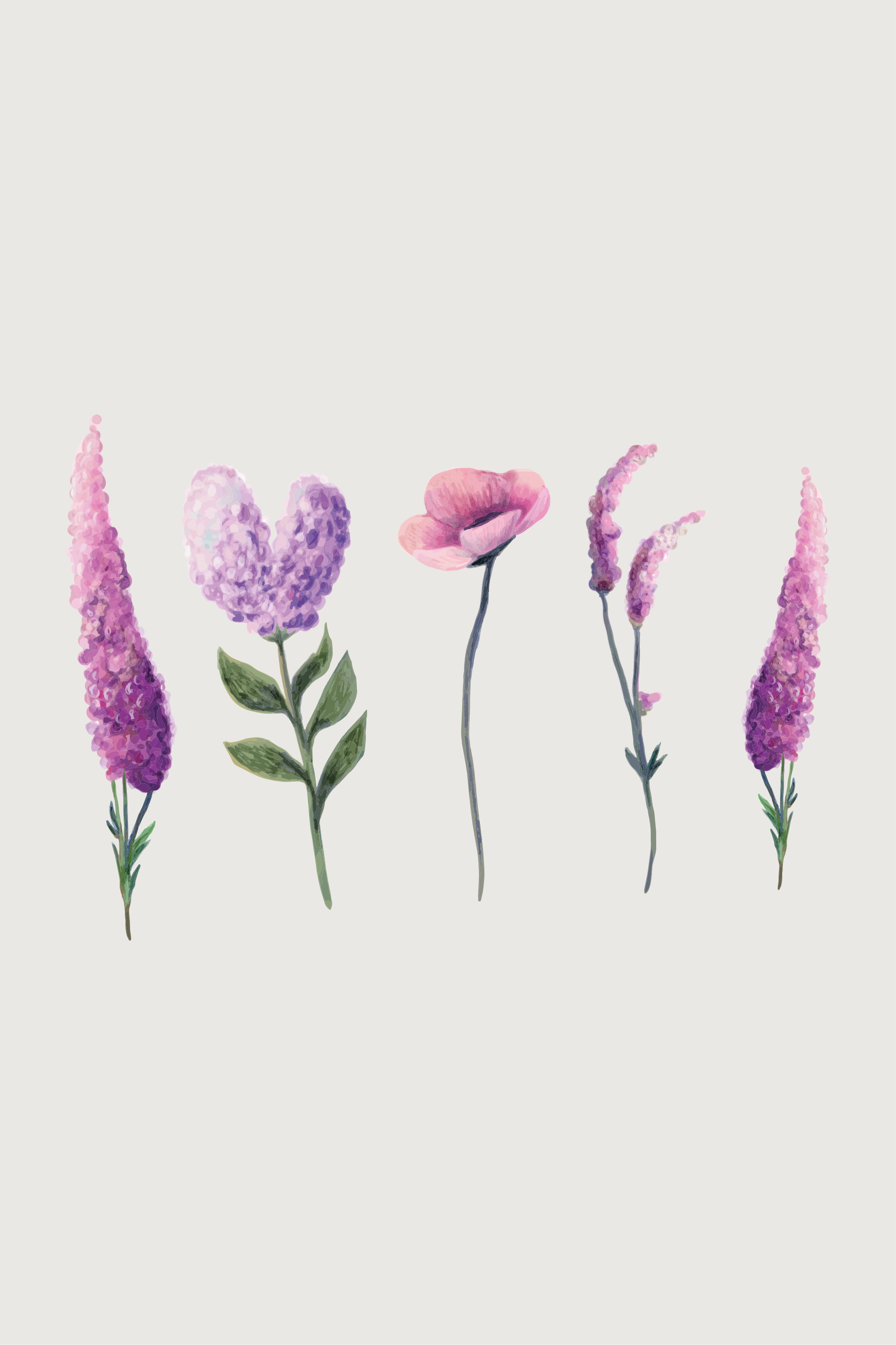 Purple vinyl carpet with clove flower design - TenStickers