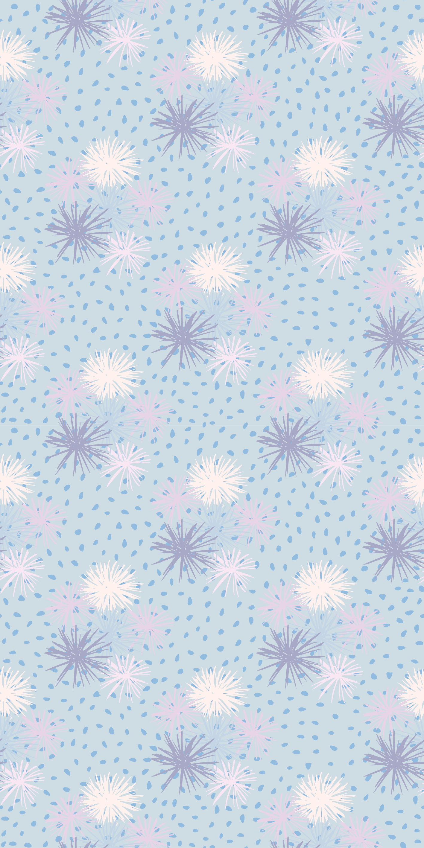 Purple vinyl carpet dandelion with water droplets - TenStickers