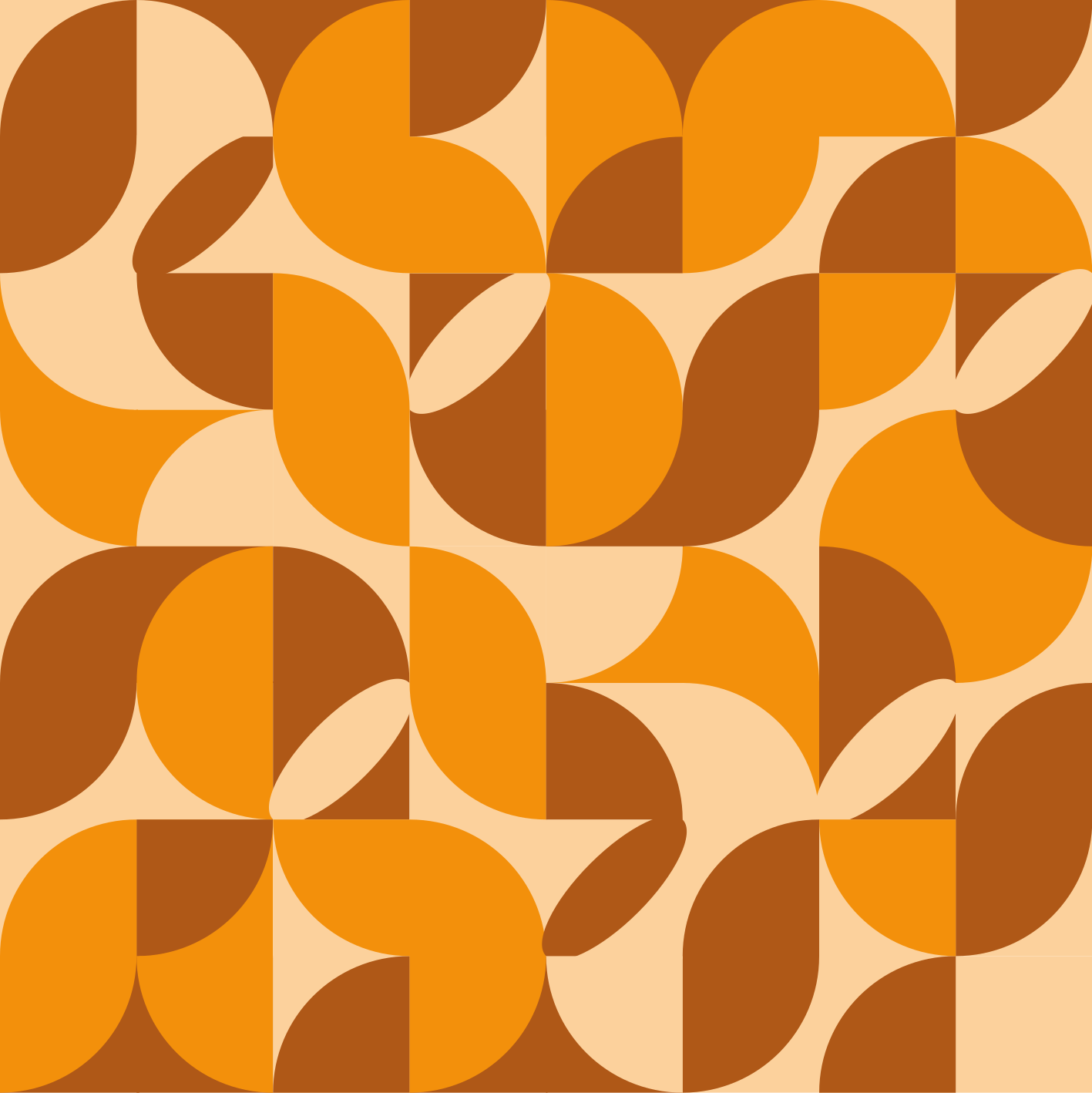 Retro orange figures orange vinyl carpet - TenStickers