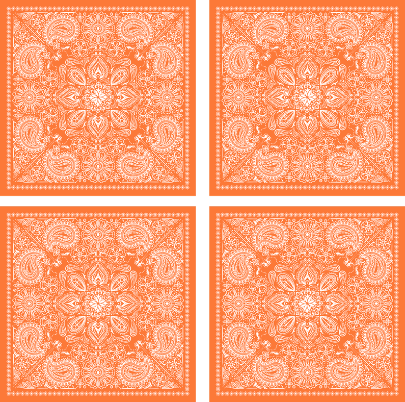 Orange vinyl carpet with paisley design - TenStickers