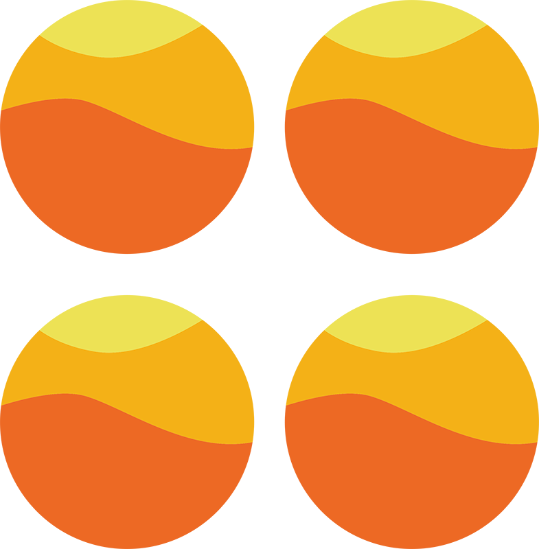 Orange vinyl carpet 70's sun circle design - TenStickers