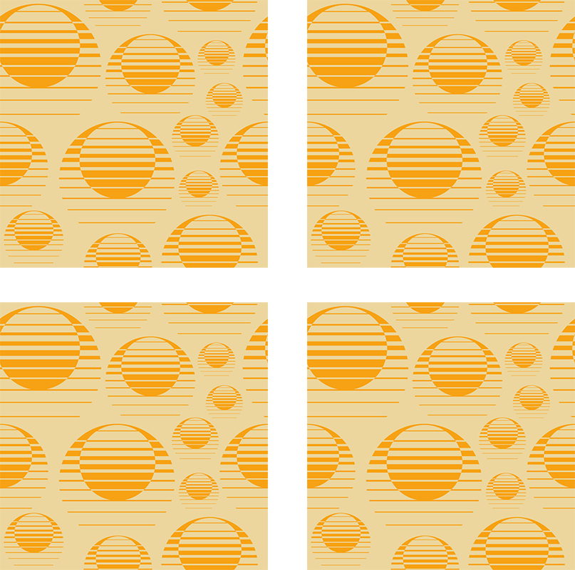 Orange vinyl carpet retro sun design - TenStickers