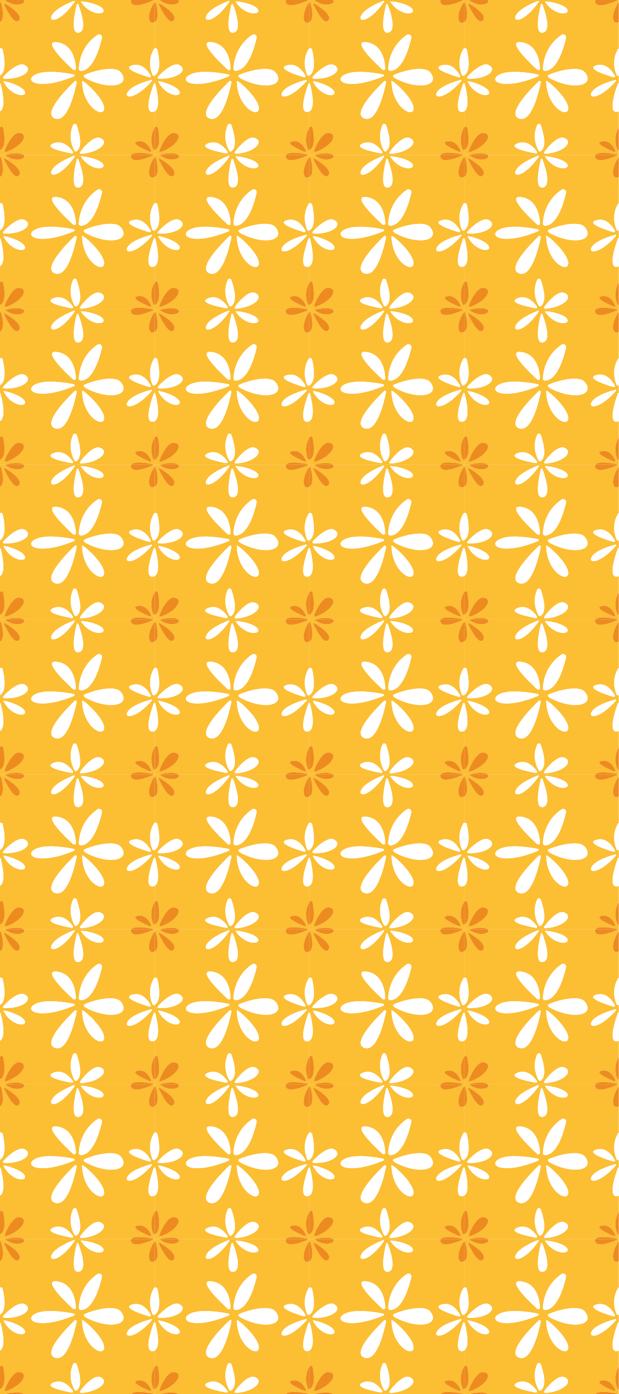 Orange vinyl carpet with little white flowers - TenStickers