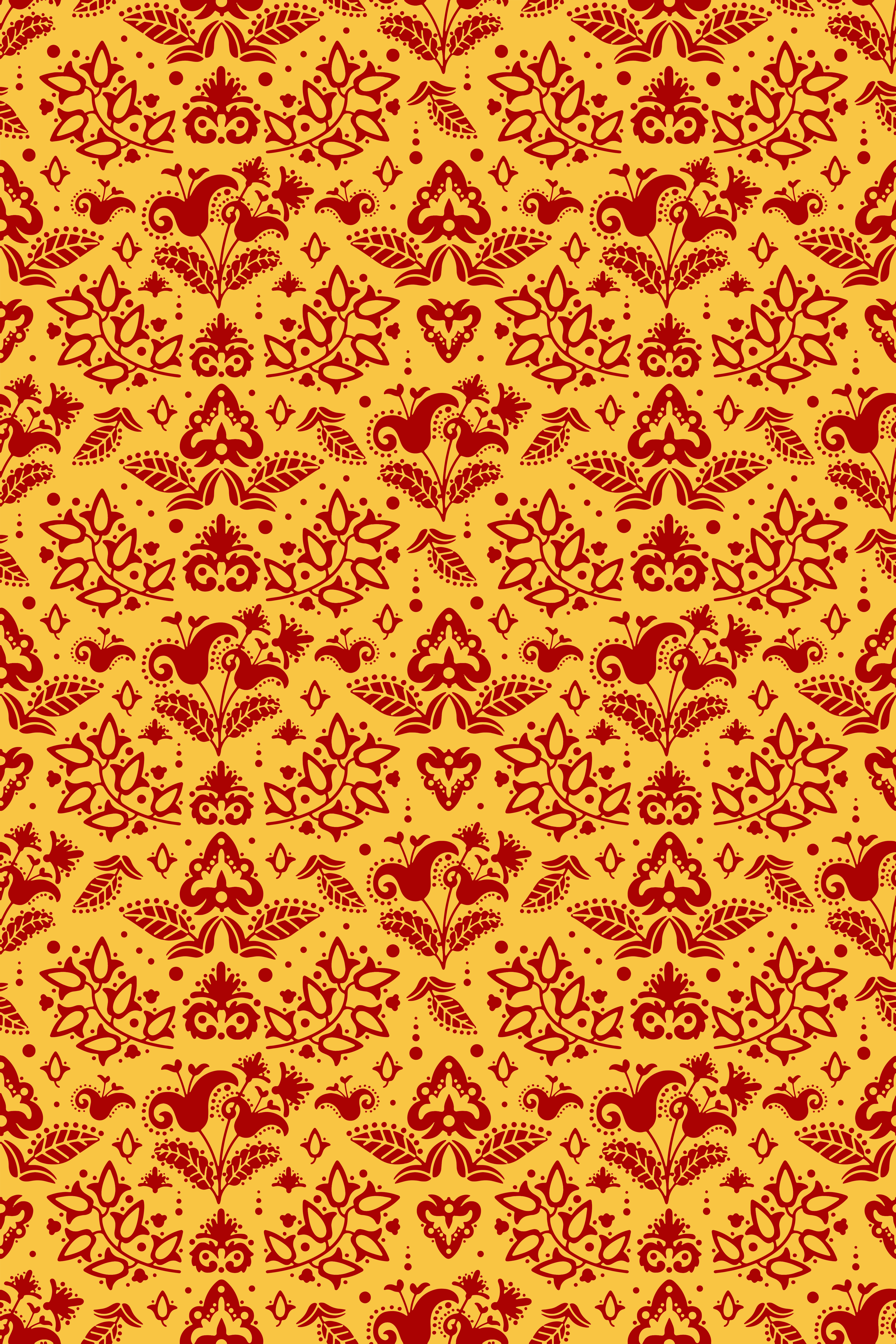 Orange vinyl carpet floral lines design - TenStickers