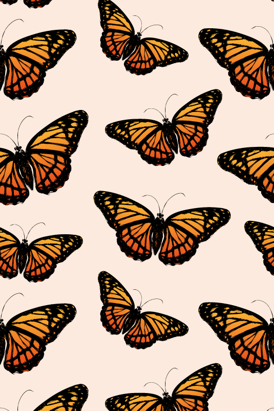 Orange vinyl carpet vintage monarch butterfly wing - TenStickers