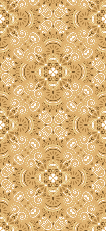 Orange vinyl carpet with vintage beige design - TenStickers
