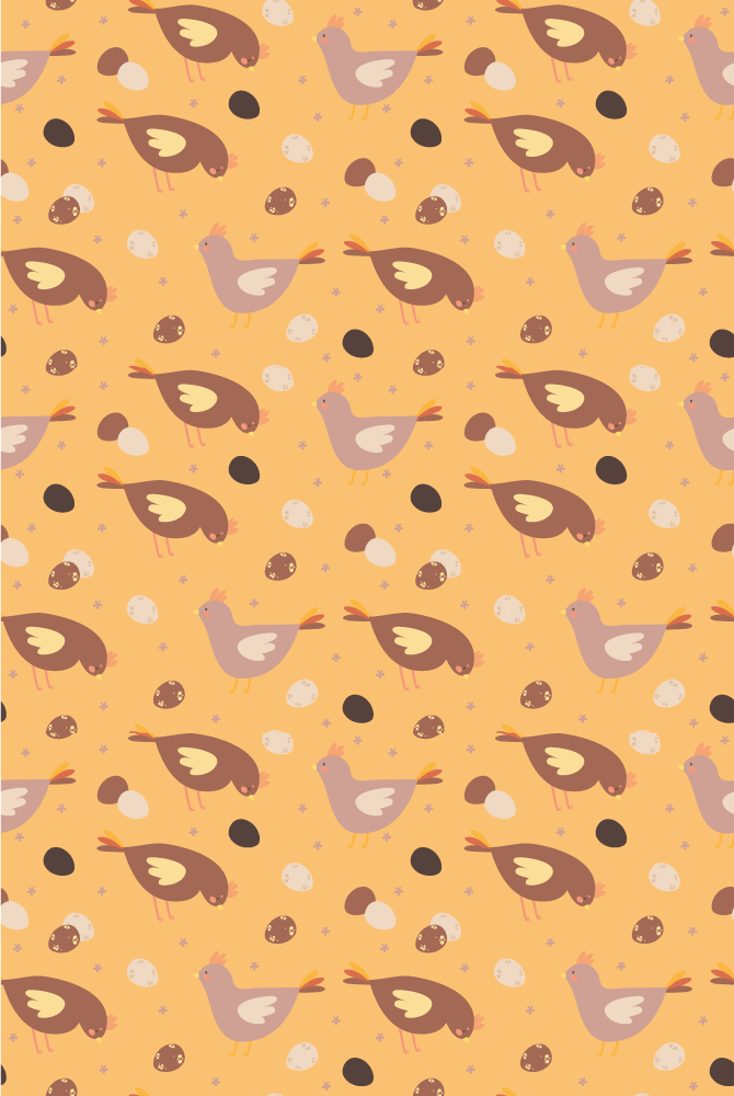 Orange vinyl carpet with orange chick design - TenStickers