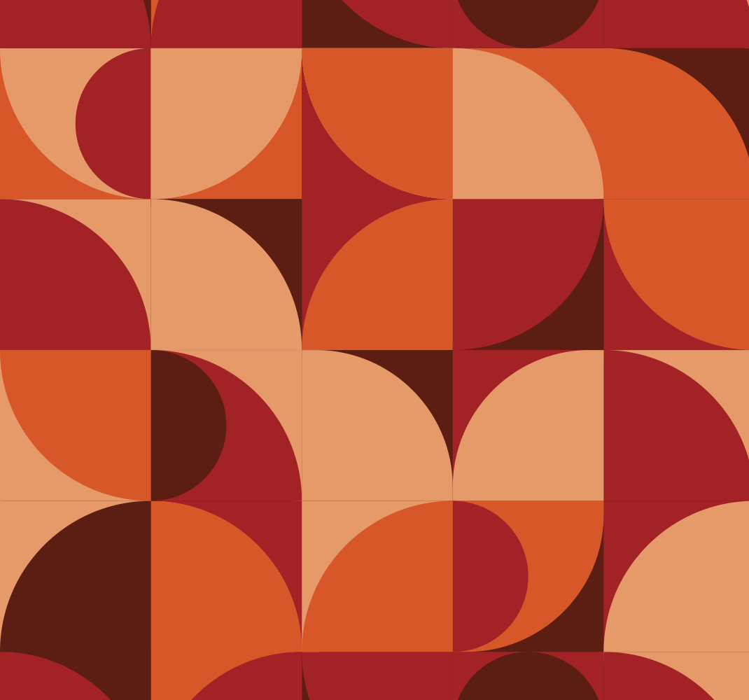 Orange vinyl carpet with retro print red design - TenStickers
