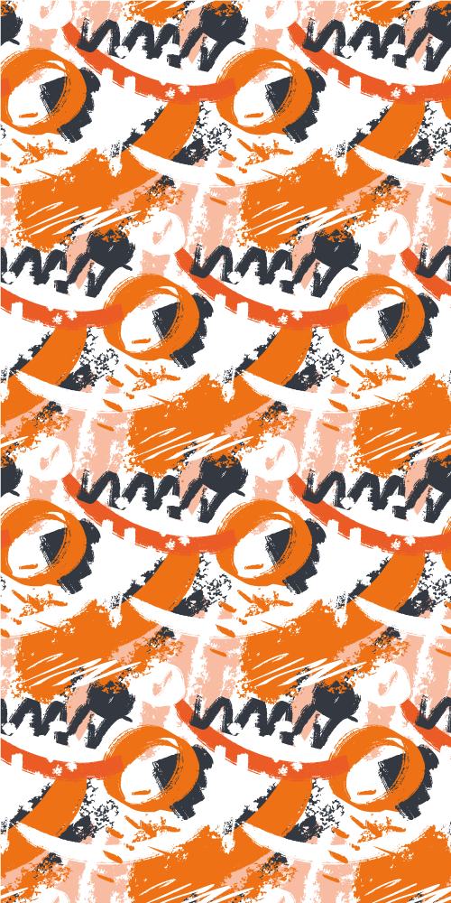 Orange vinyl carpet with abstract orange strokes - TenStickers